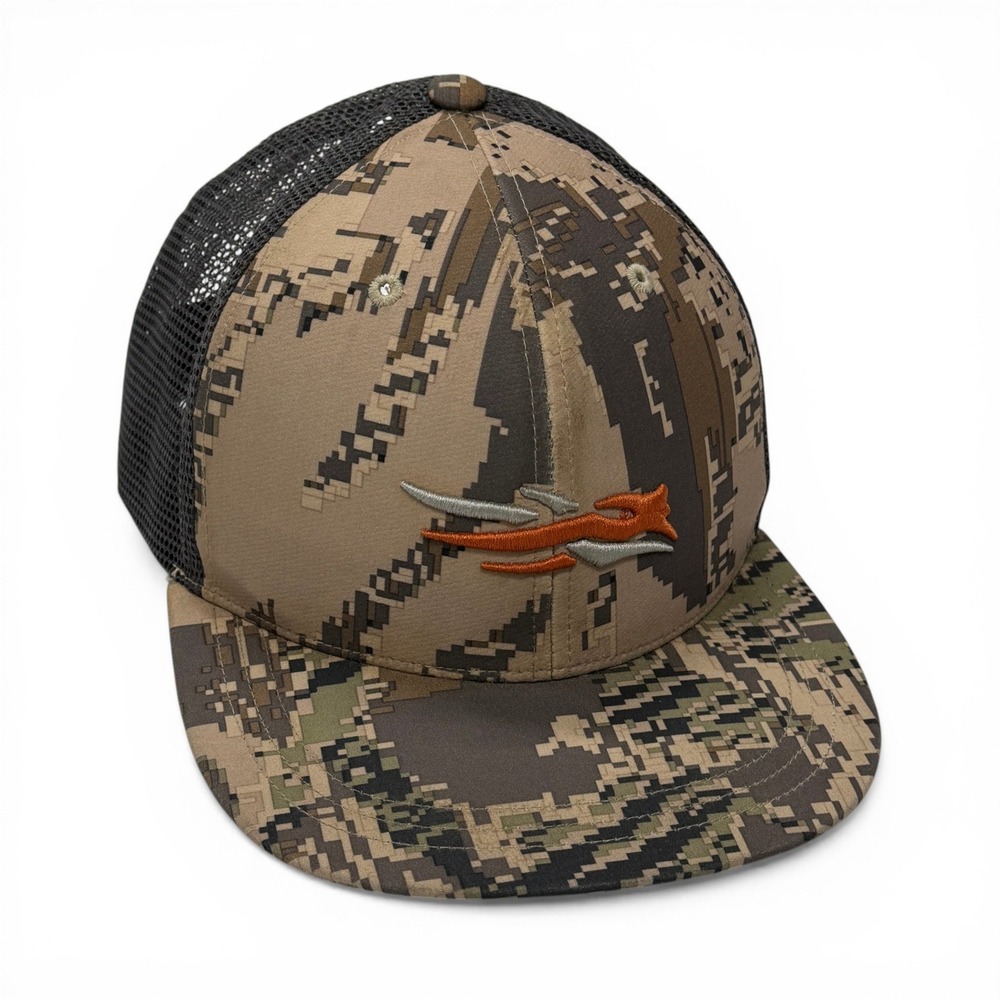 Sitka Gear Mens Digital Camo Mesh Back Trucker Hat Snapback Hunting Cap Brown - Picture 4 of 12